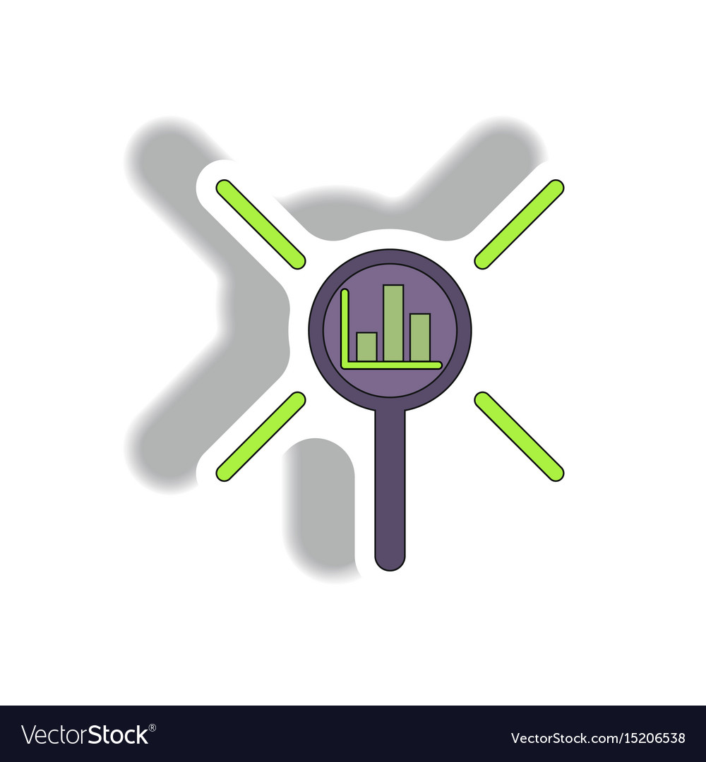Statistic bar graph under magnifier