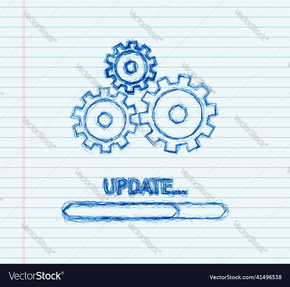 System software update or upgrade sketch icon vector image System software update or upgrade sketch icon