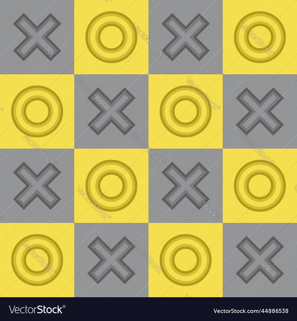 Tic tac toe game pattern checkered background vector image Tic tac toe game pattern checkered background