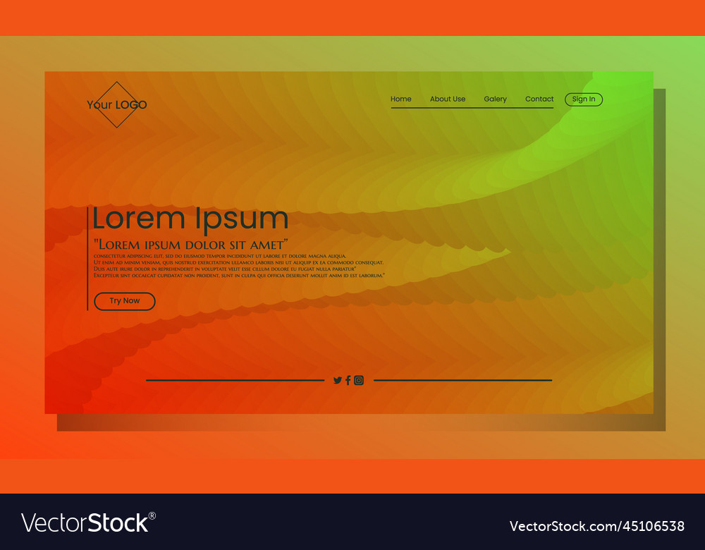 Website landing page fluid background image Vector Image Website landing page fluid background image
