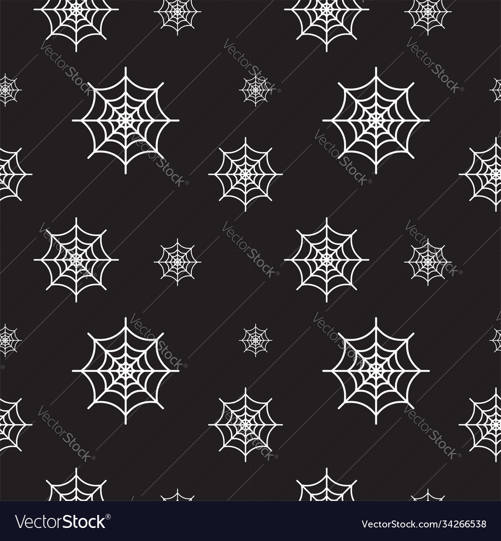 White cobweb texture on black color background vector image White cobweb texture on black color background