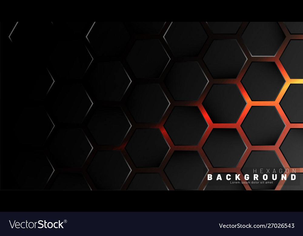 Abstract black hexagon pattern on neon gradient vector image Abstract black hexagon pattern on neon gradient
