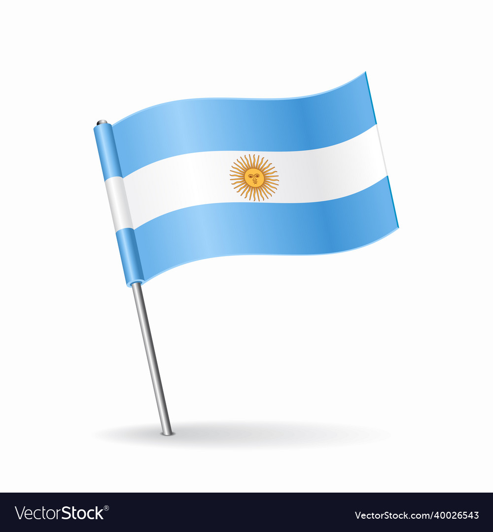 Argentinean flag map pointer layout Royalty Free Vector