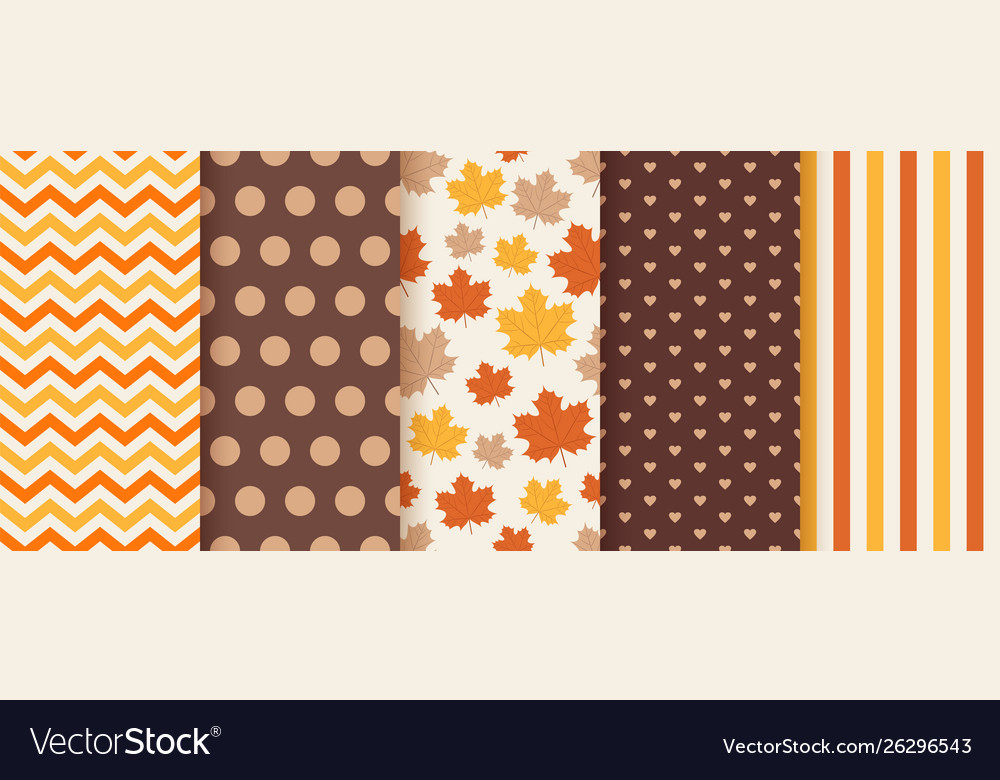 Autumn seamless pattern background with fall vector image Autumn seamless pattern background with fall