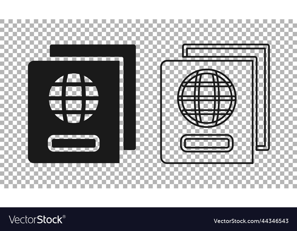 Black passport with biometric data icon isolated vector image Black passport with biometric data icon isolated