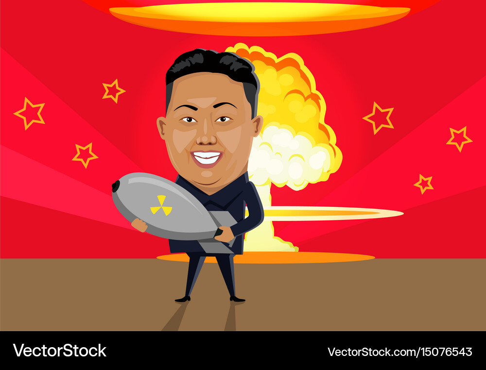 Bomb nuclear explosion design flat Royalty Free Vector Image