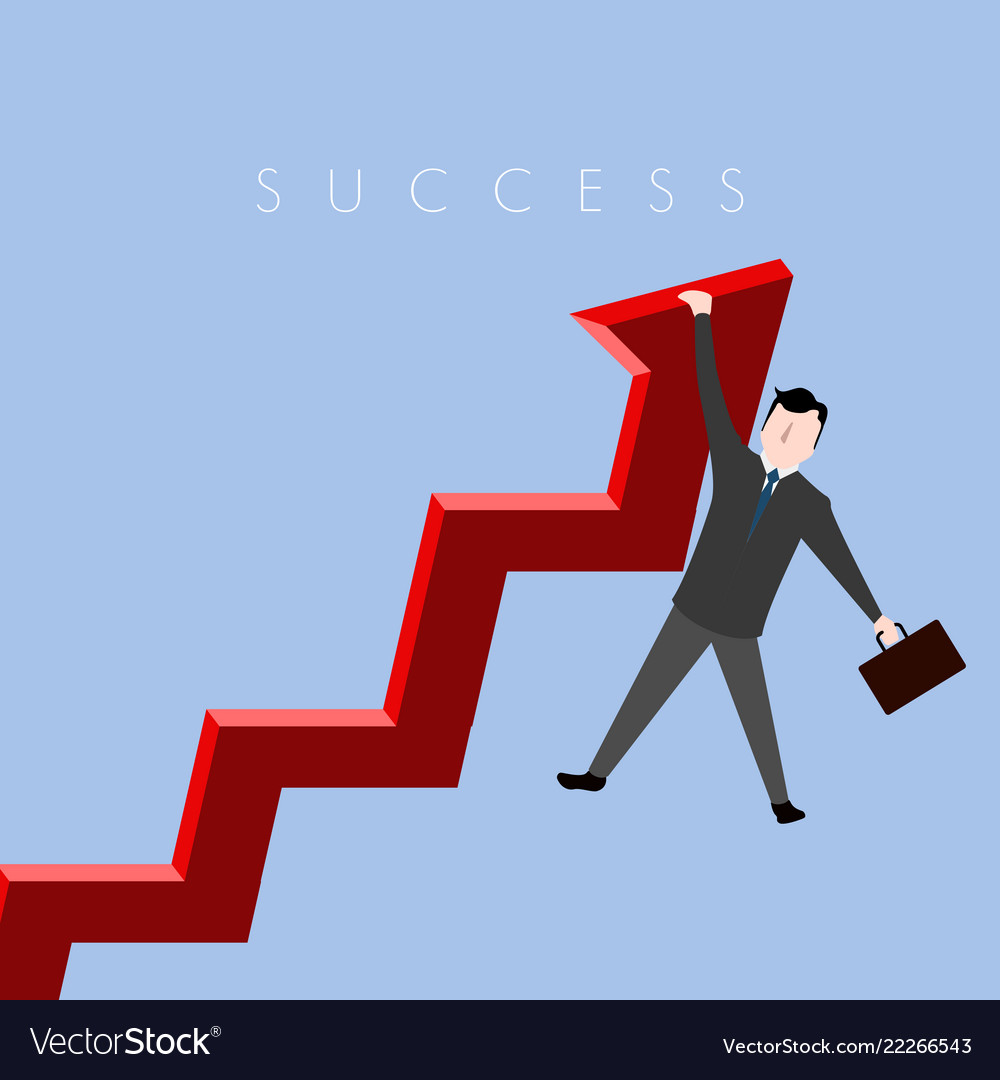 Businessman on a graph success business