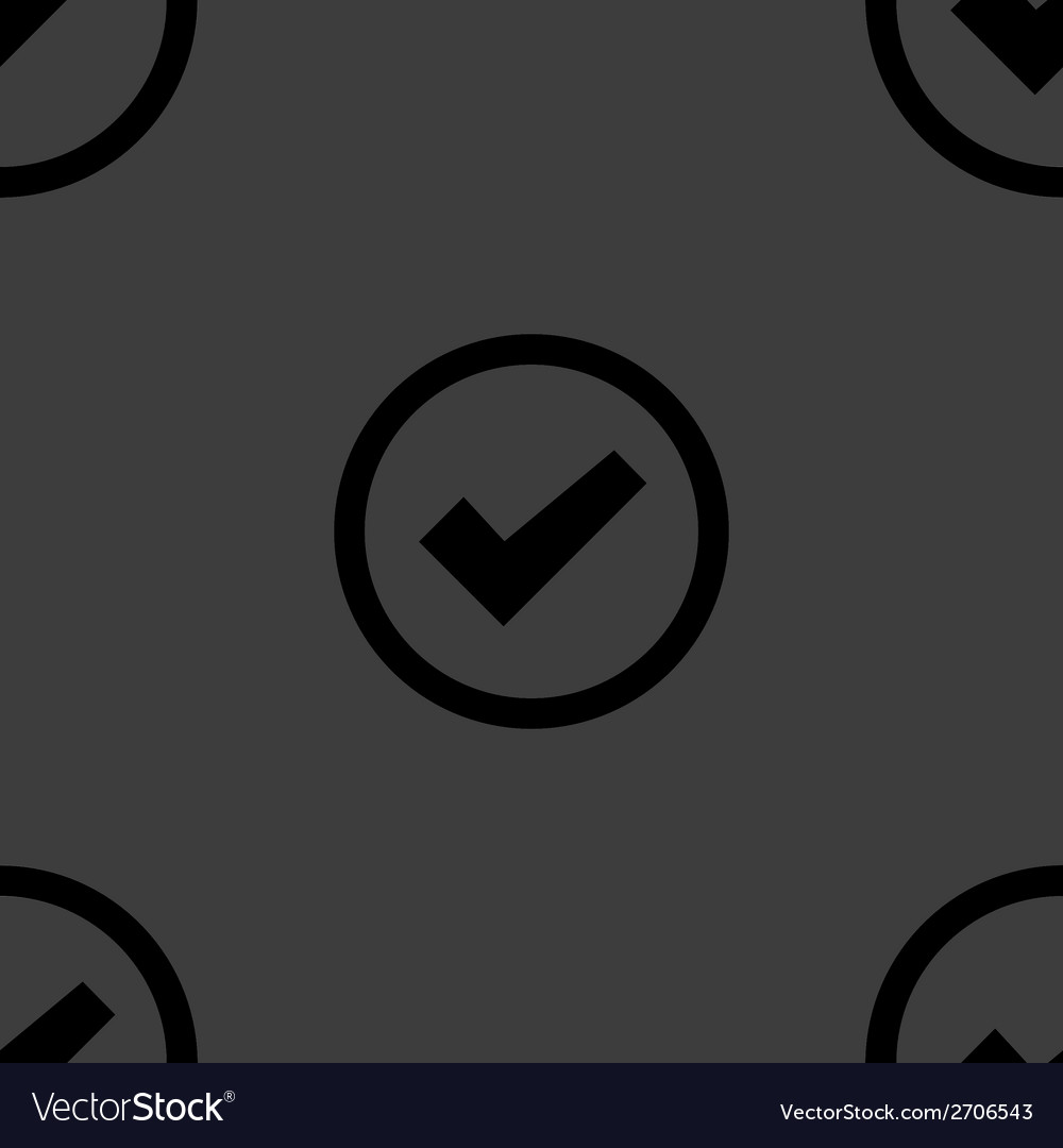 Check mark web icon flat design seamless pattern