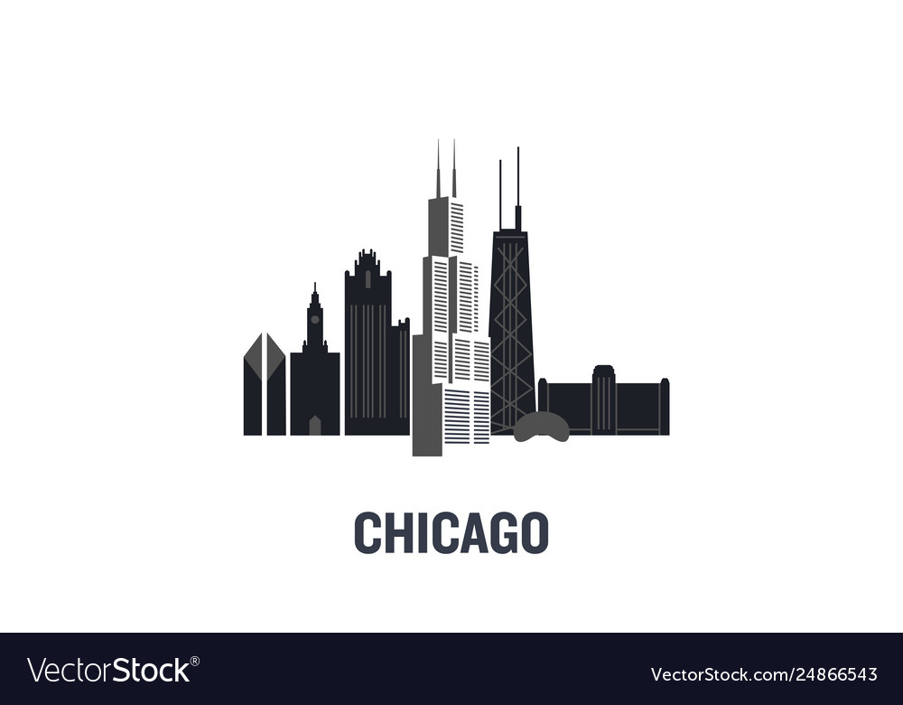 Chicago principal buildings vector image Chicago principal buildings