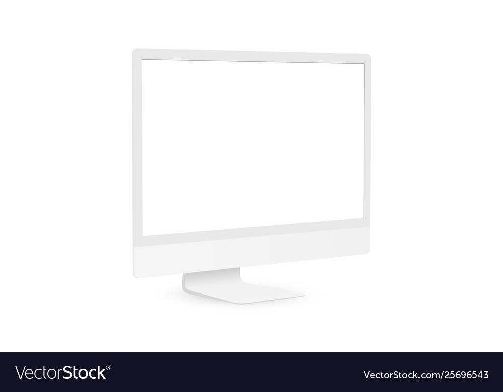 Clay Desktop Pc Mockup Isolated Royalty Free Vector Image