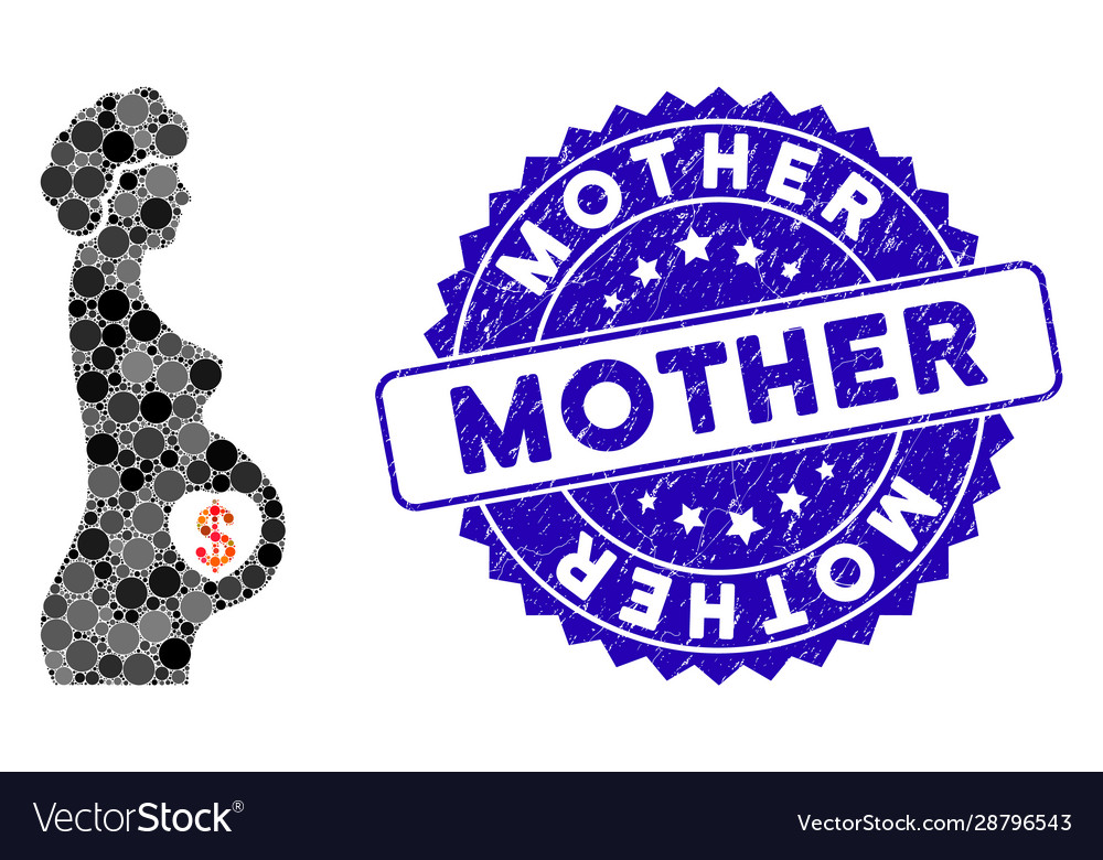 Collage surrogate mother icon with textured