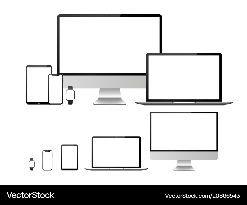 Computer laptop tablet smartphone and smart Vector Image