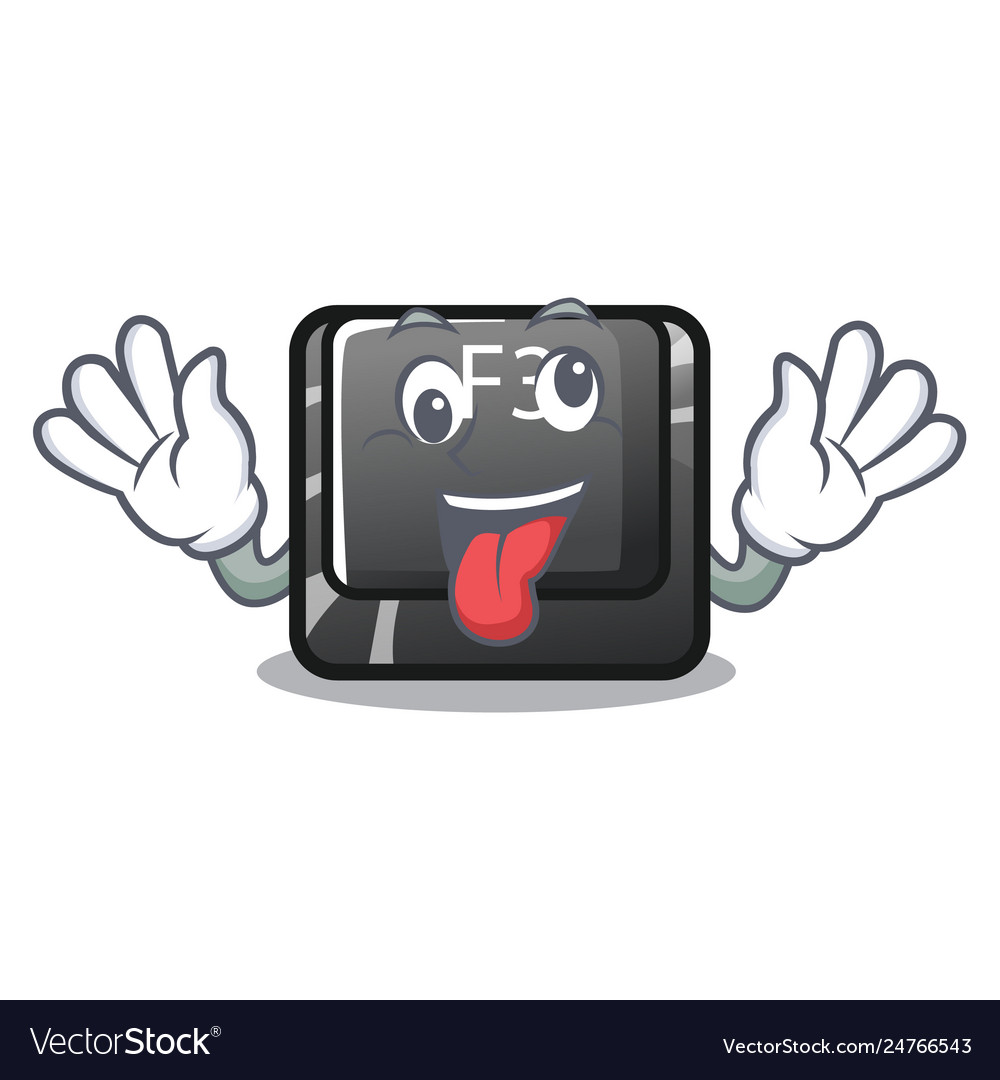 Crazy f3 button installed on cartoon computer