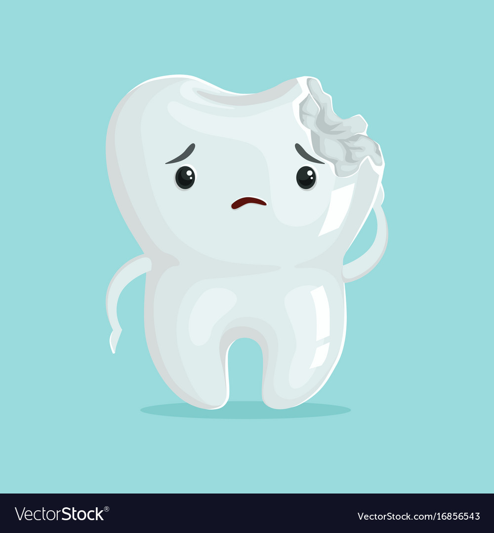 Cartoon Cavity Tooth Decay