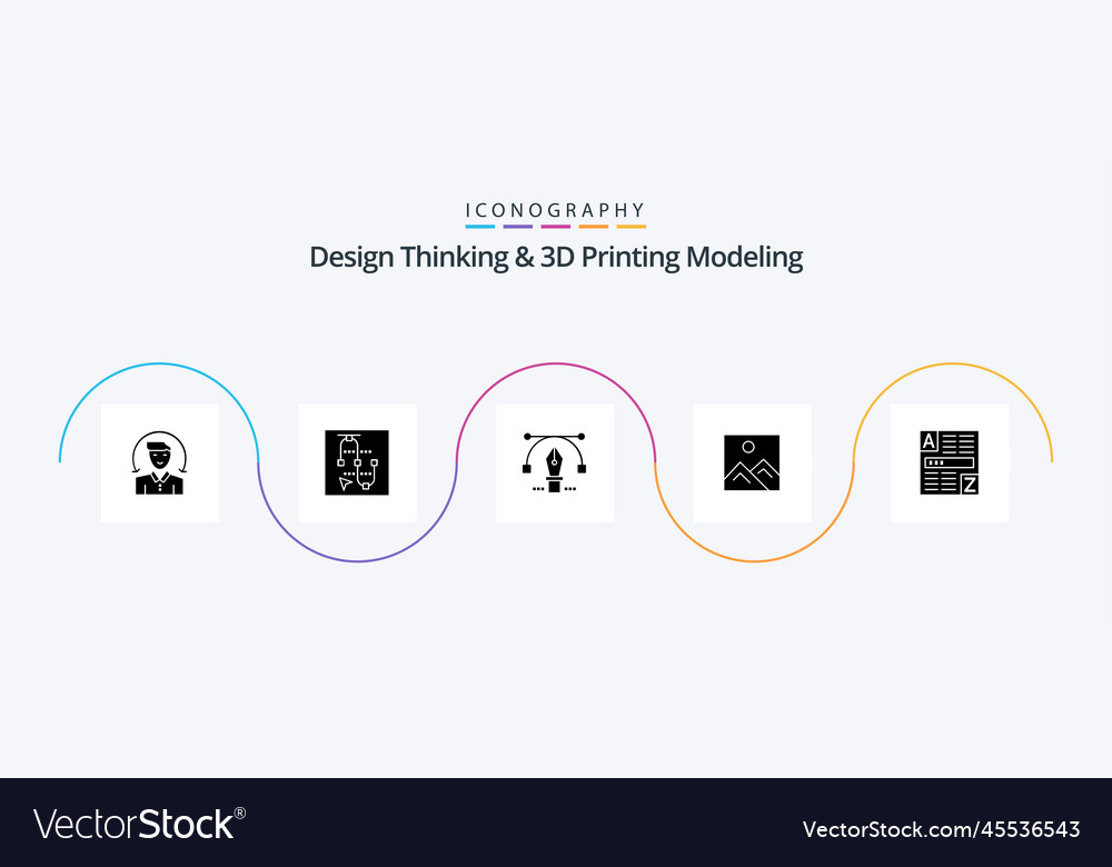 Design thinking and d printing modeling glyph 5