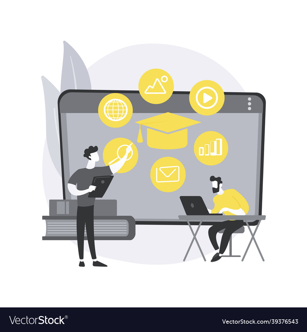 Digital classroom abstract concept vector image Digital classroom abstract concept