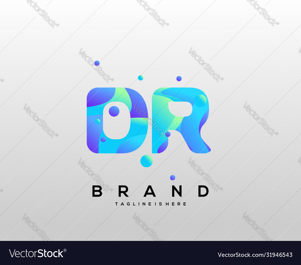 Dr initial logo with colorful template vector image Dr initial logo with colorful template