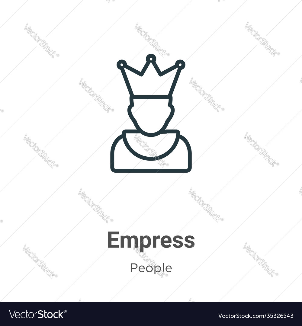 Empress outline icon thin line black