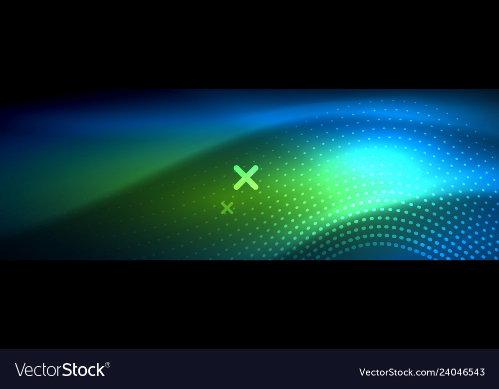Glowing abstract wave on dark shiny motion magic vector image Glowing abstract wave on dark shiny motion magic