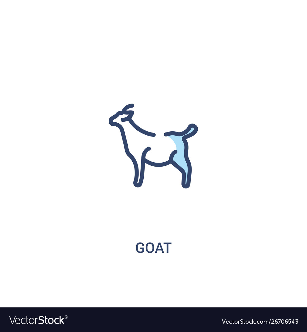 Goat concept 2 colored icon simple line element vector image Goat concept 2 colored icon simple line element