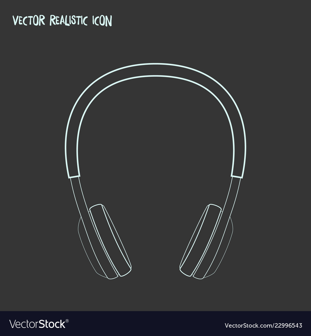 Headphone icon line element vector image Headphone icon line element
