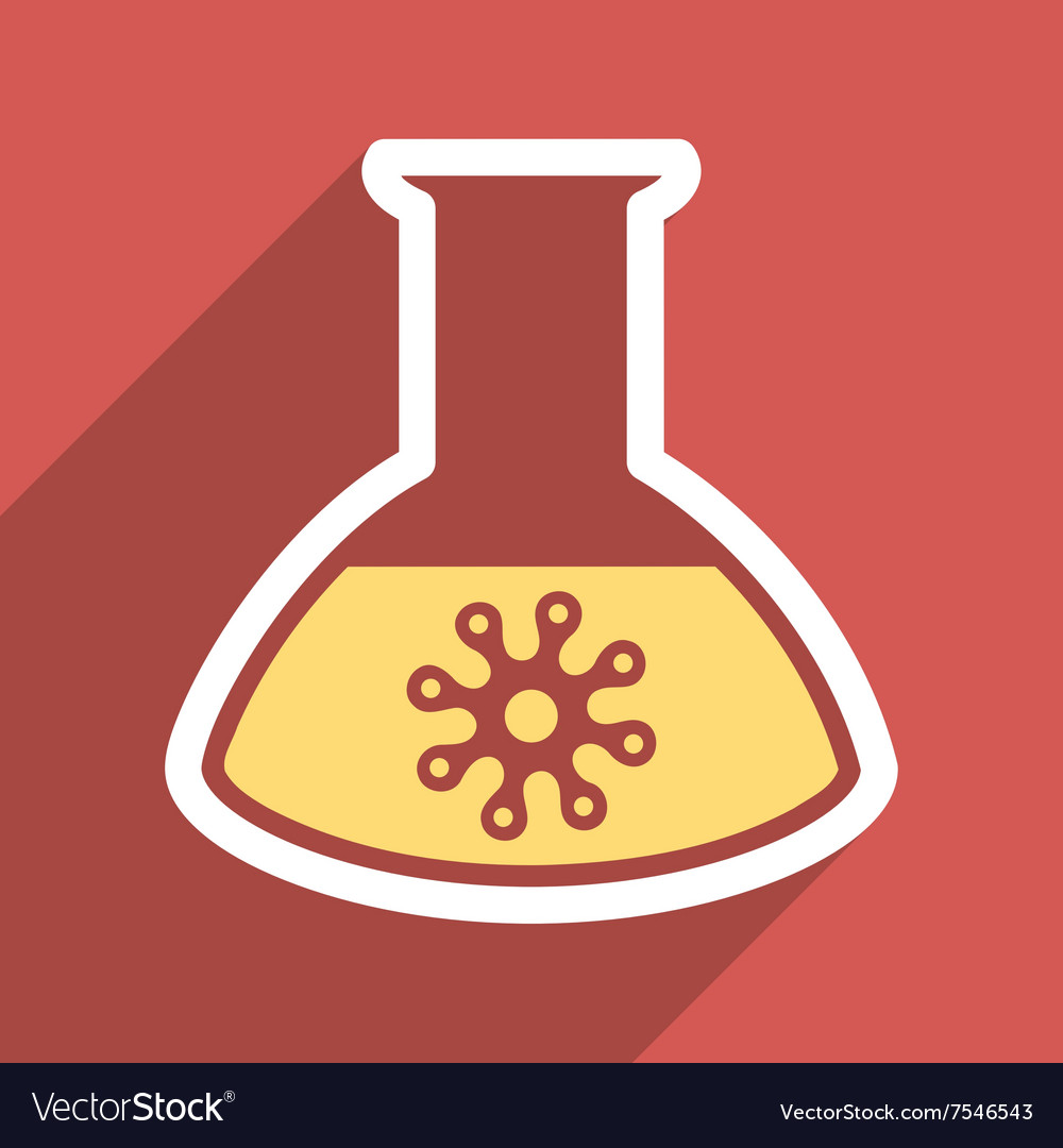 Infection container flask flat long shadow square