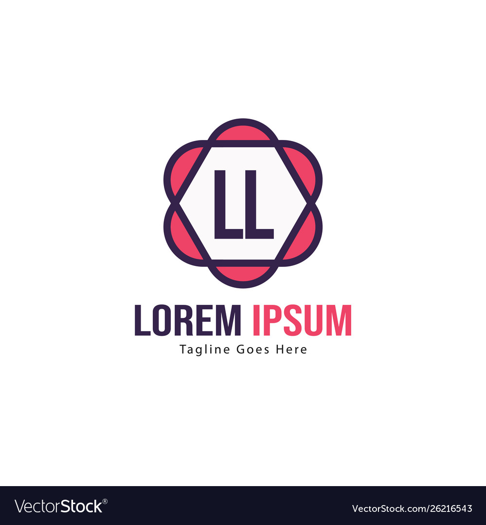 Initial ll logo template with modern frame