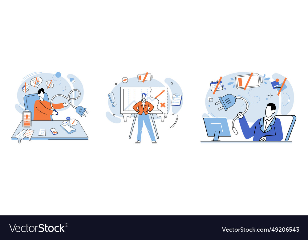 Low energy recognizing weaknesses and seeking vector image Low energy recognizing weaknesses and seeking