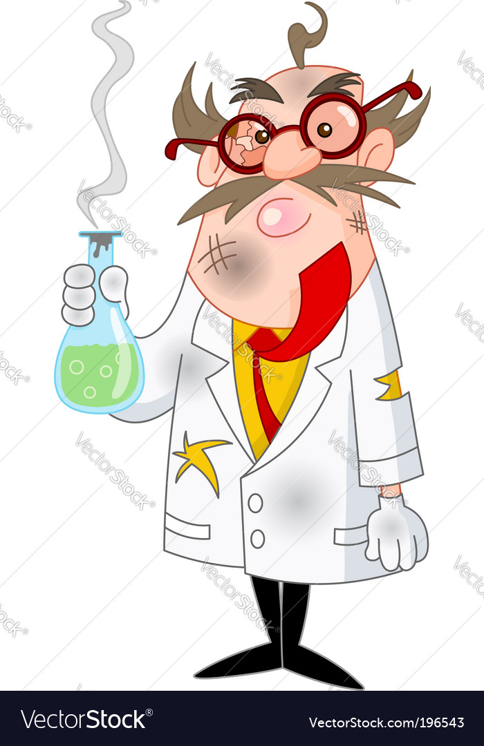 Mad scientist Royalty Free Vector Image VectorStock