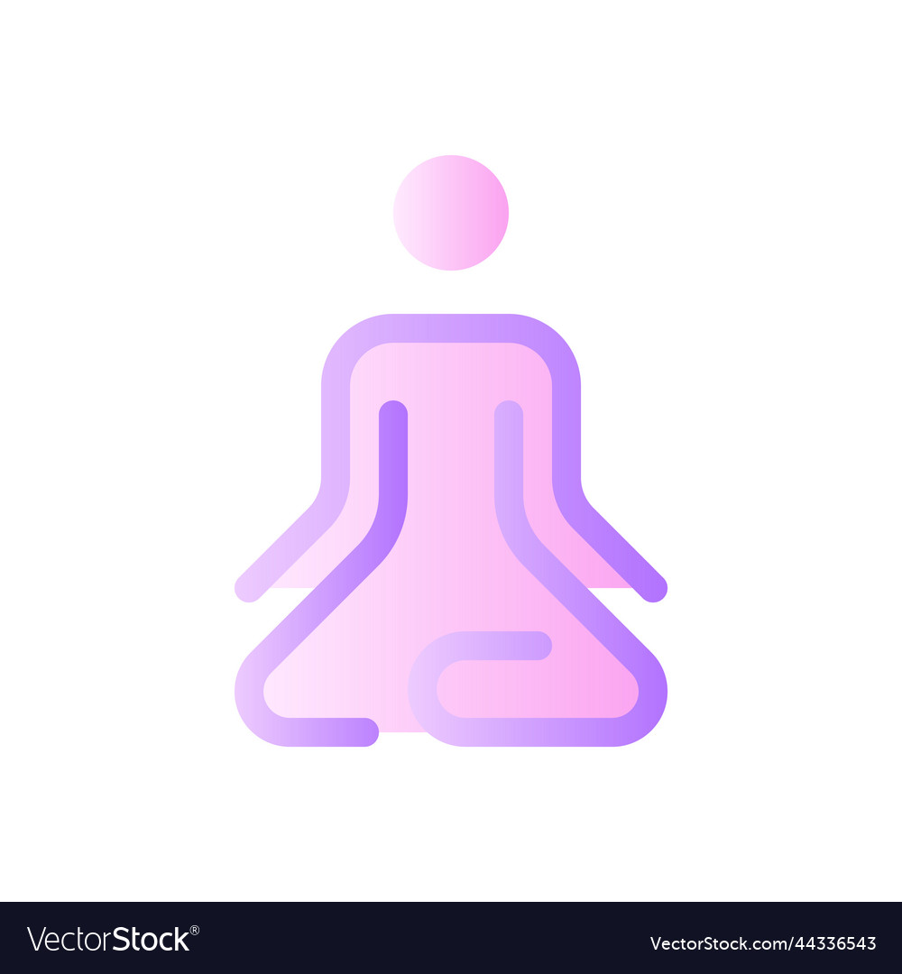 Meditation flat gradient two-color ui icon vector image Meditation flat gradient two-color ui icon