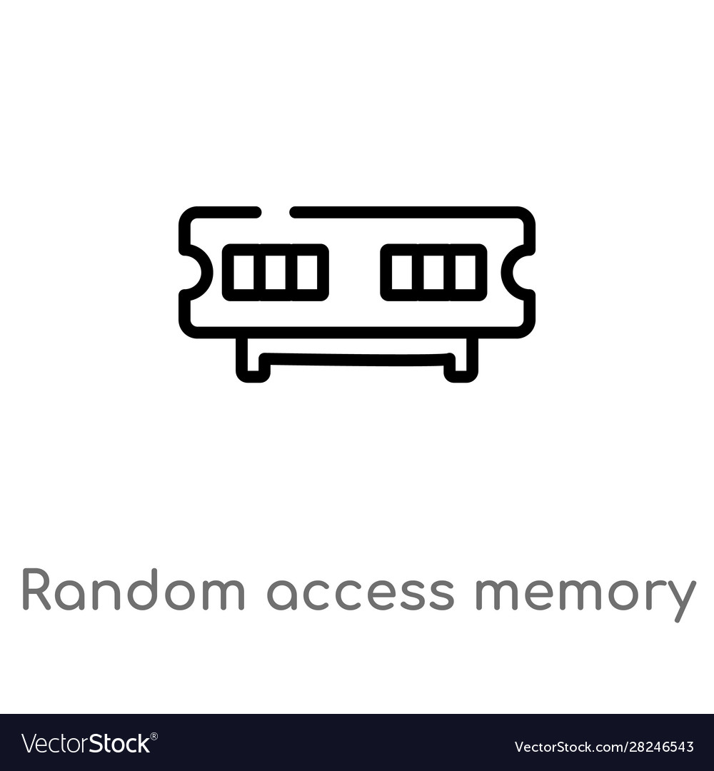 Outline random access memory chip icon isolated vector image Outline random access memory chip icon isolated