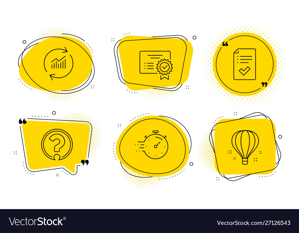 Question mark timer and update data icons set vector image Question mark timer and update data icons set
