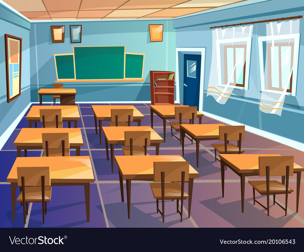 School or university classroom cartoon Royalty Free Vector