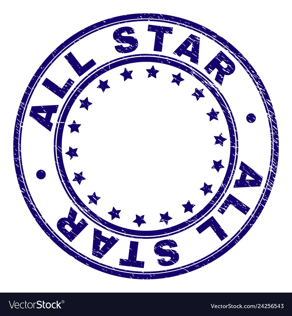 Scratched textured all star round stamp seal