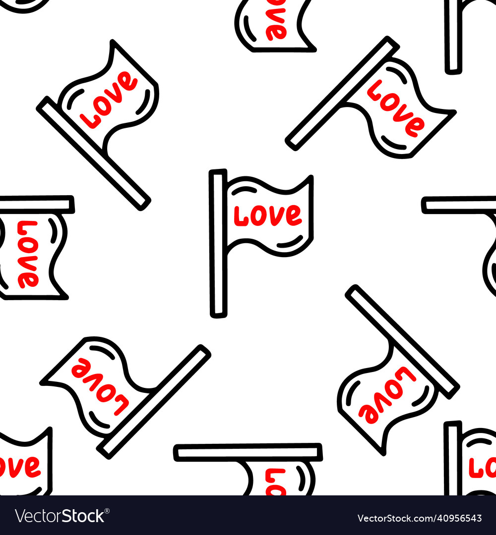 Seamless pattern with a flag the inscription