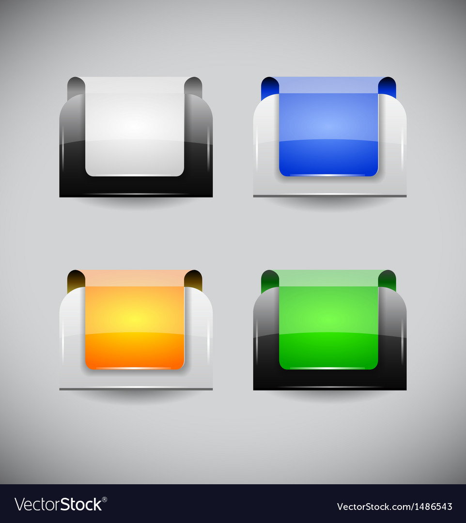 Set of color plastic buttons for web