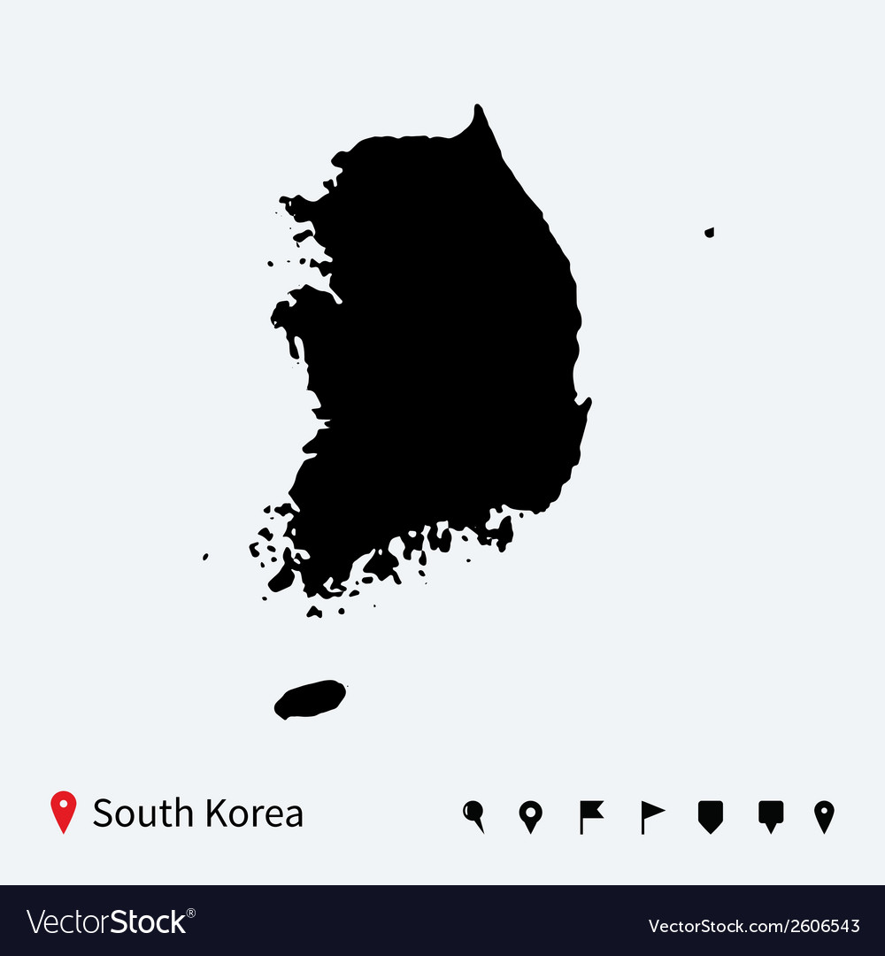 South Korea Map with Navigation Icons
