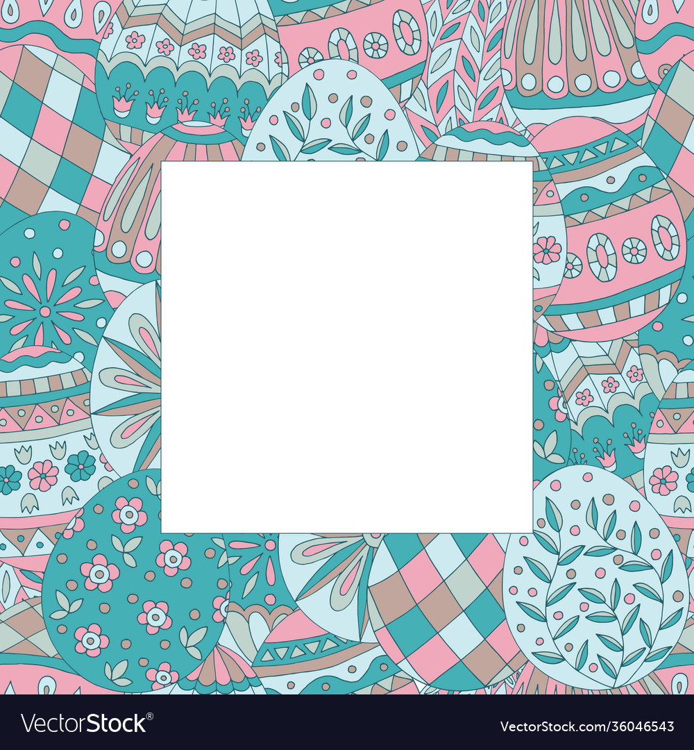 Square frame with abstract easter egg pattern vector image Square frame with abstract easter egg pattern