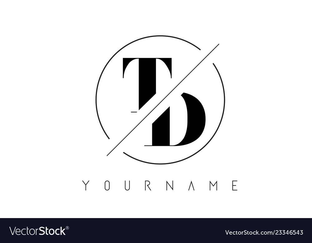 Td letter logo with cutted and intersected design Vector Image