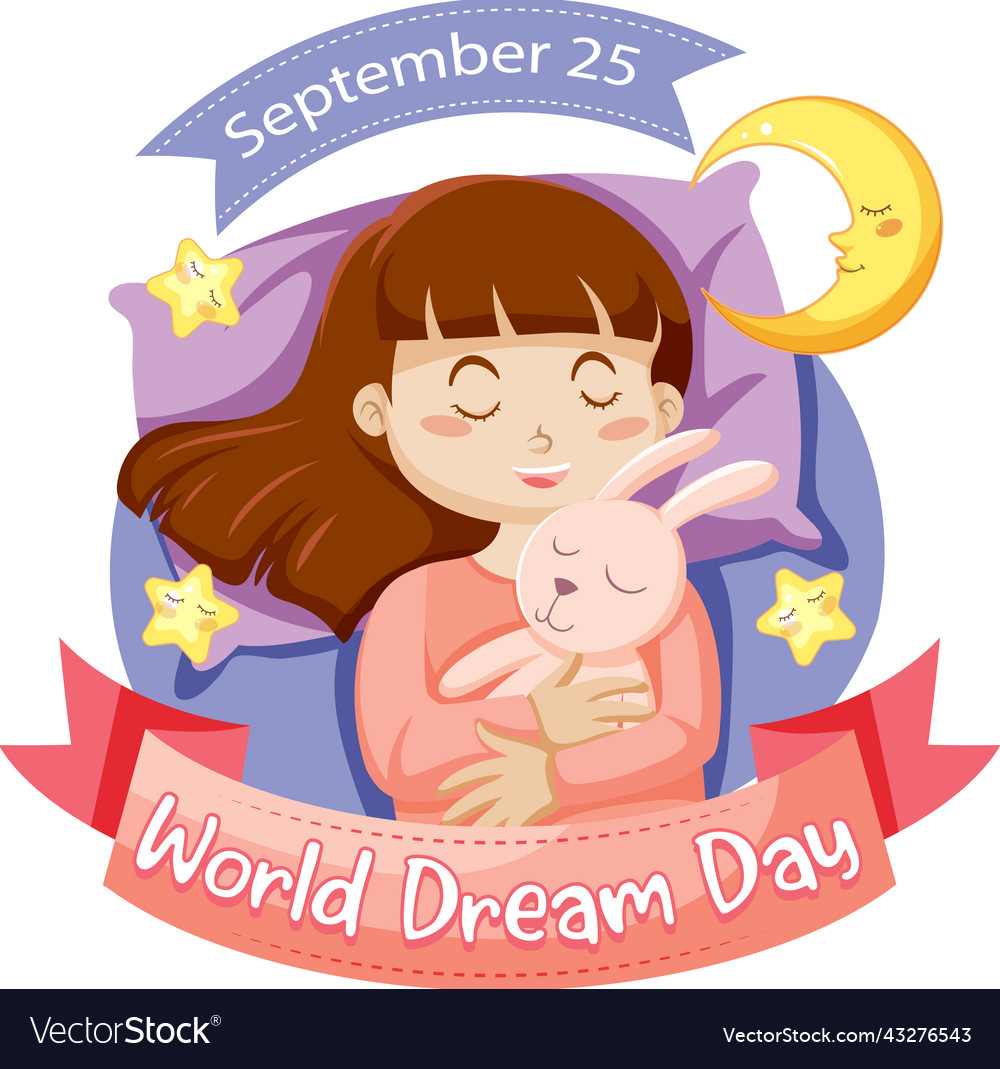 World dream day banner design with cartoon Vector Image