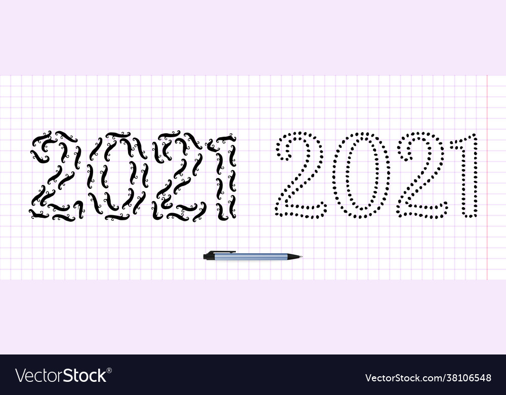 2021 made with doodle decorative brushes