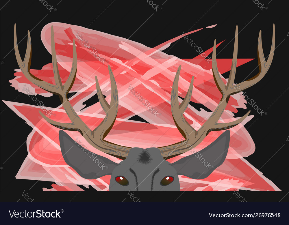 Abstraction deer horns with part head