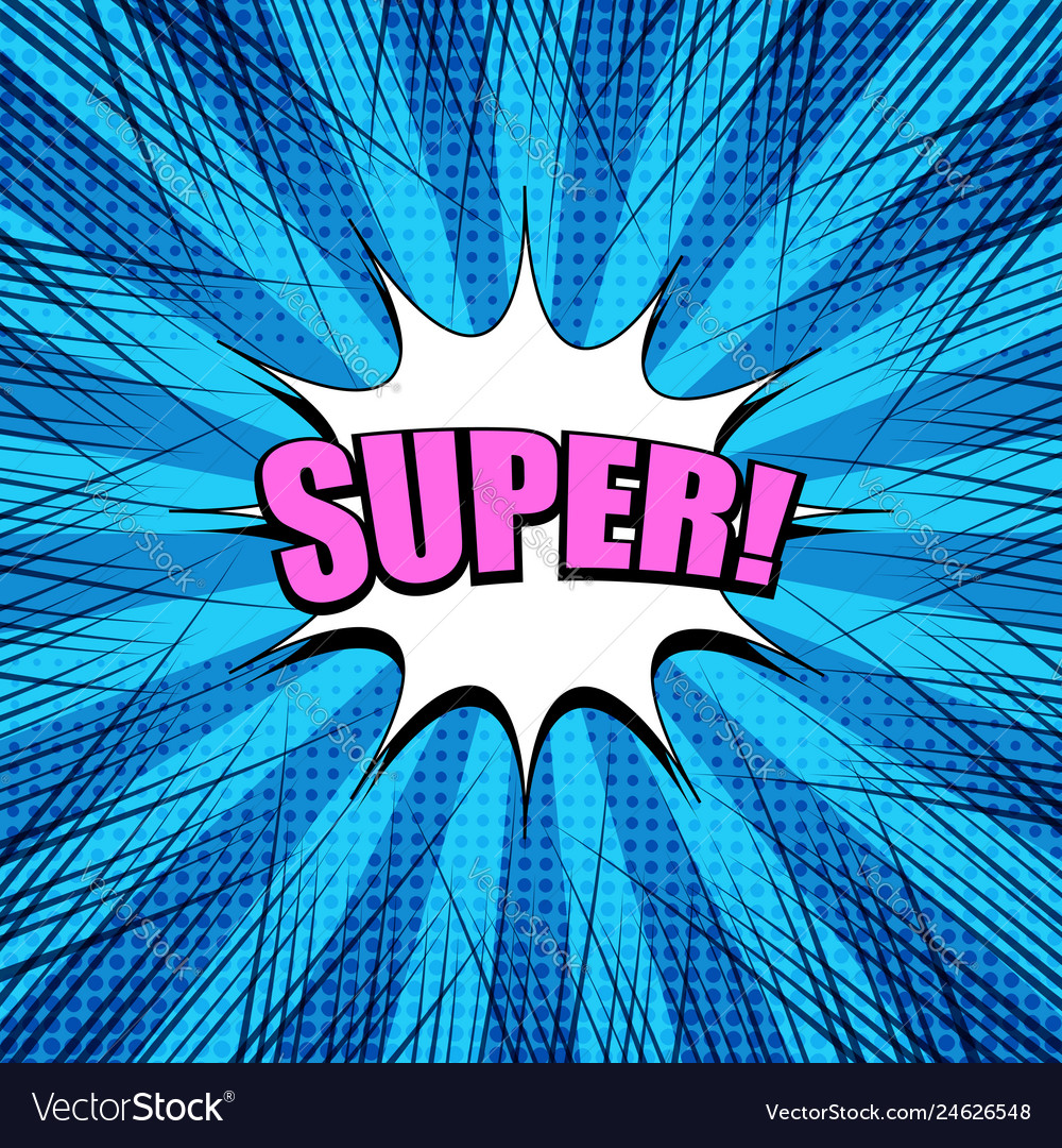 Comic bright blue explosive template Royalty Free Vector