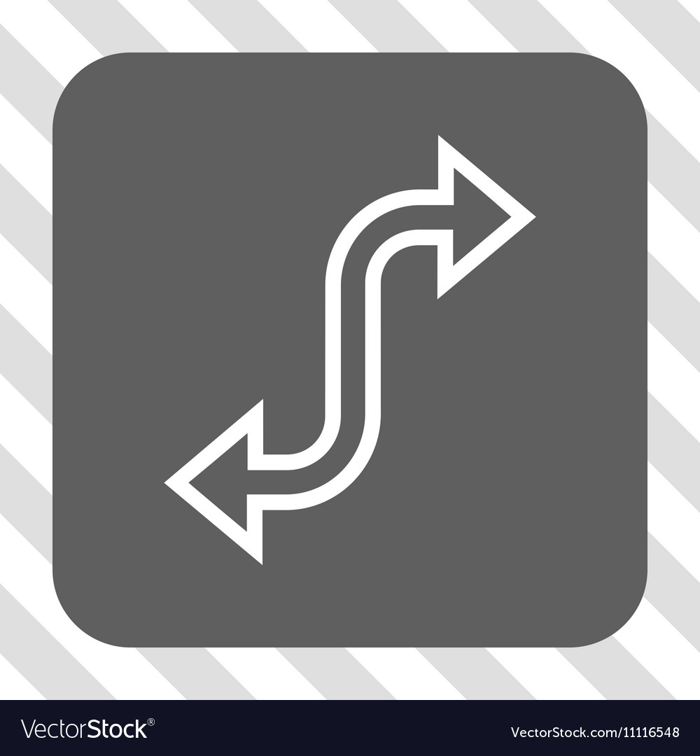 Curved exchange arrow rounded square button