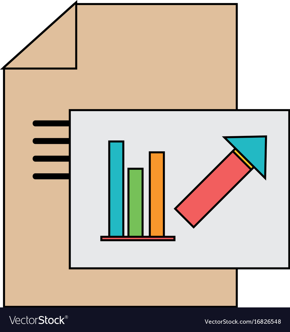 Document with statistics bar diagram graphy
