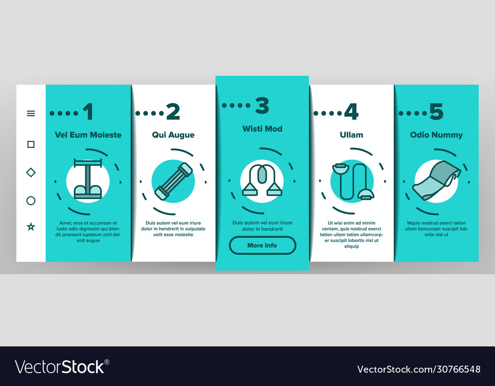 Exercise band tools onboarding icons set