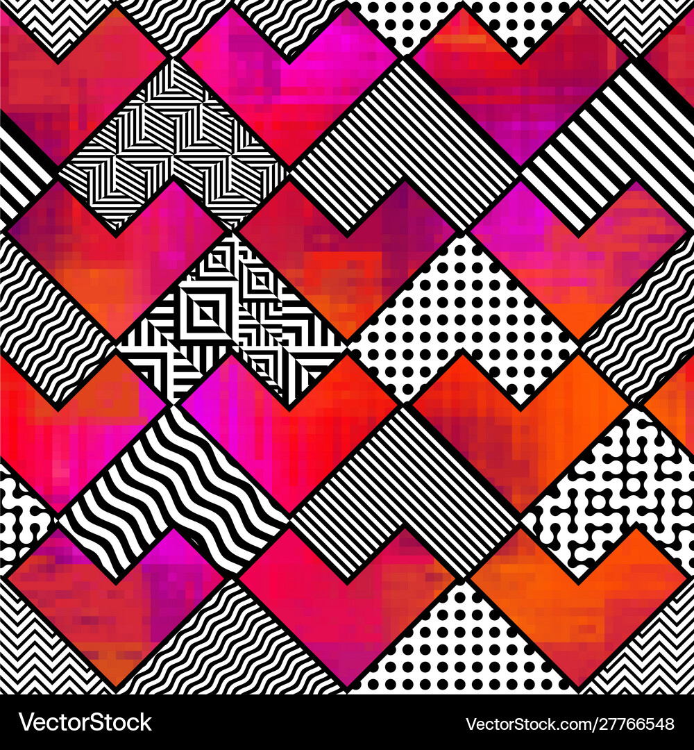 Geometric pattern in a patchwork collage style Vector Image
