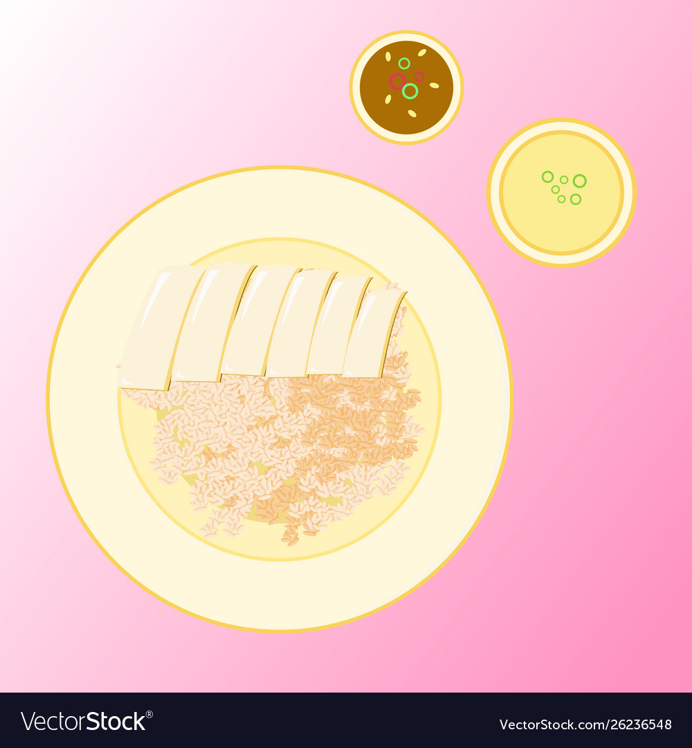 Hainanese Chicken Rice Royalty Free Vector Image 9812