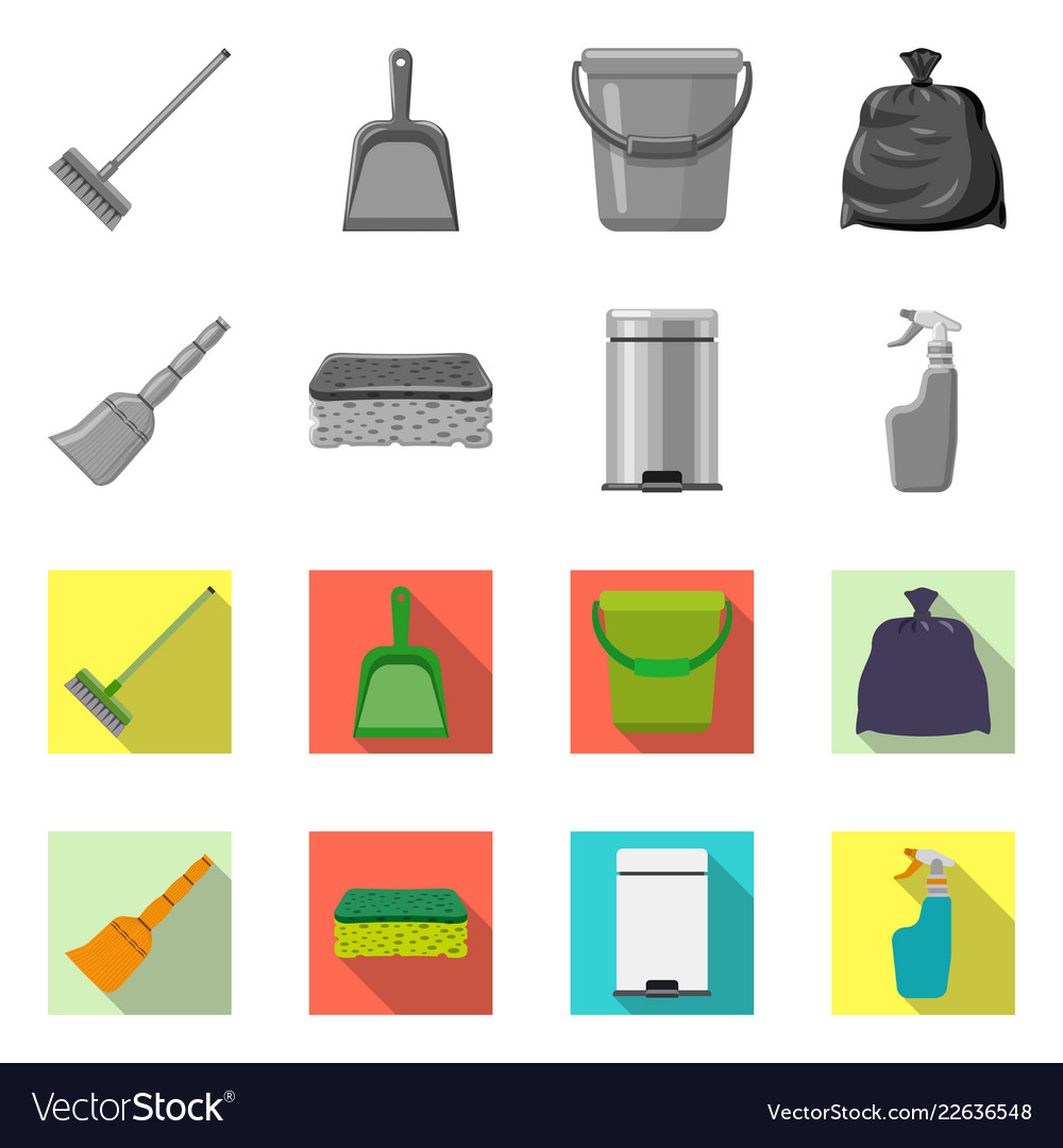Isolated object of cleaning and service icon set