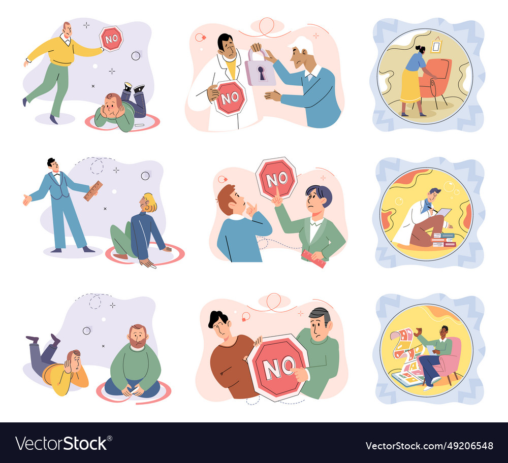 Personal space respecting boundaries vector image Personal space respecting boundaries